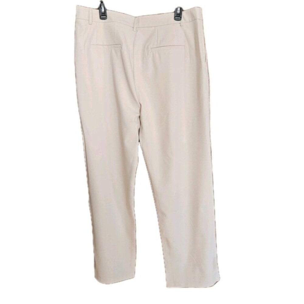 NiMin Women XL Khaki Tan High Waist Wide Leg Trouser Pants Office Work‎ NWT